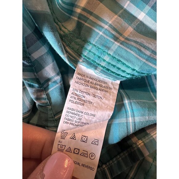 G.H. Bass & Co. Explorer Mens Blue & White Short Sleeve Plaid Shirt Size XL - Picture 4 of 6